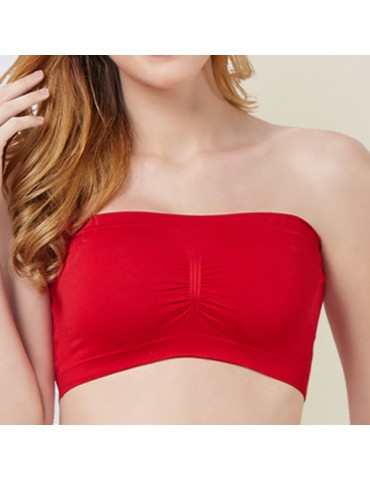 Cotton Breathable Seamless Stretchy Soft Bandeau Crop Bras