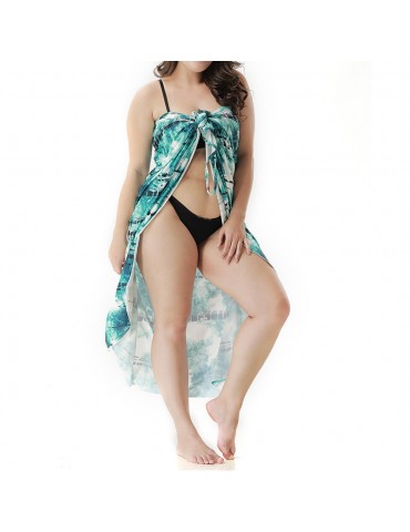 Womens Vintage Chinese Style Large Size Scarves Multi-function Beach Sunshade Swimsuit Cover Up