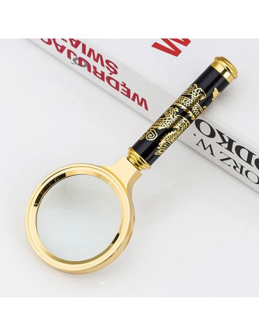 Detachable Plastic Frame Glass Lens Chinese Dragon Style Portable 8X Magnifying Glass