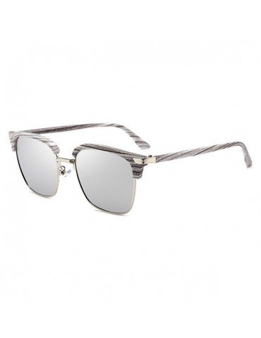 Men Women Polarized Driving Square Sunglasses HD UV400 Wood Paint Eyeglasses
