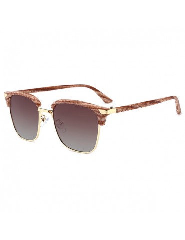 Men Women Polarized Driving Square Sunglasses HD UV400 Wood Paint Eyeglasses